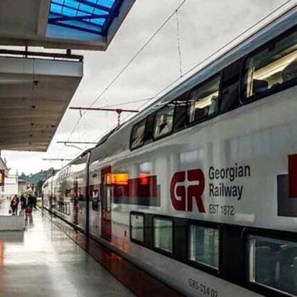 Train before departure on Batumi train station