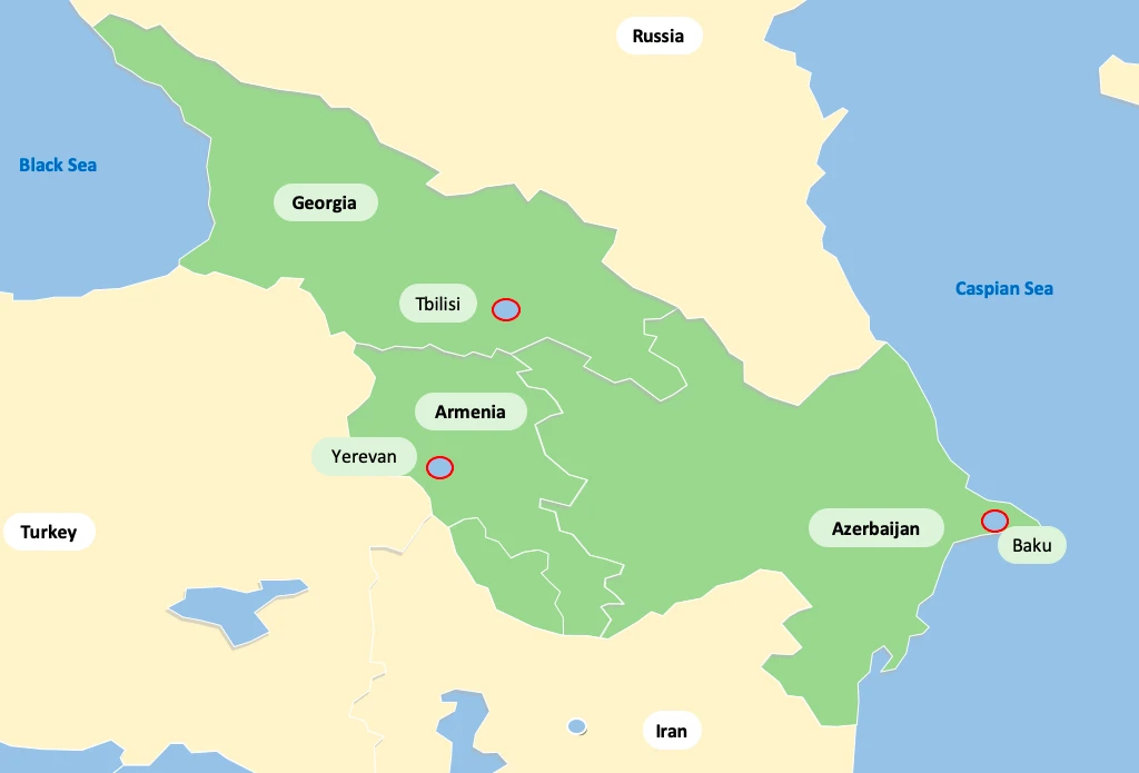 Mappa del Caucaso