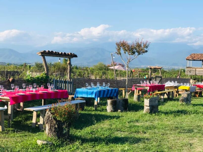 wine tasting tour set up in Ruispiri biodynamic winery in Kakheti georgia