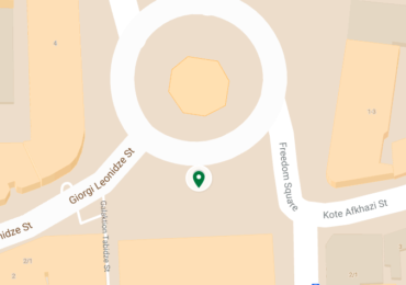 Tbilisi city assembly building on the map