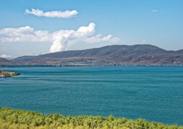 Lake Sevan in Armenia, wide view