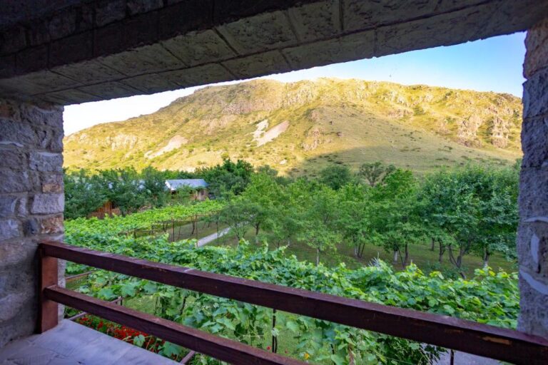 View on a family farm in Georgia near Vardzia cave town